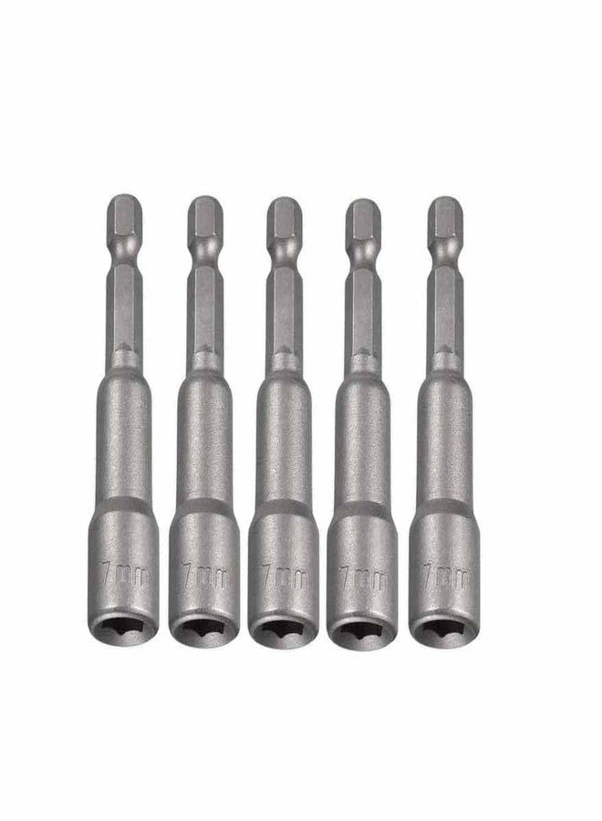 UPTODATETOOLS 10Pcs 7mm Nut Driver Bit 1/4 inch Hex Magnetic Power Socket Adapter Drill Bits 65mm Length for Power Tools - Image 5